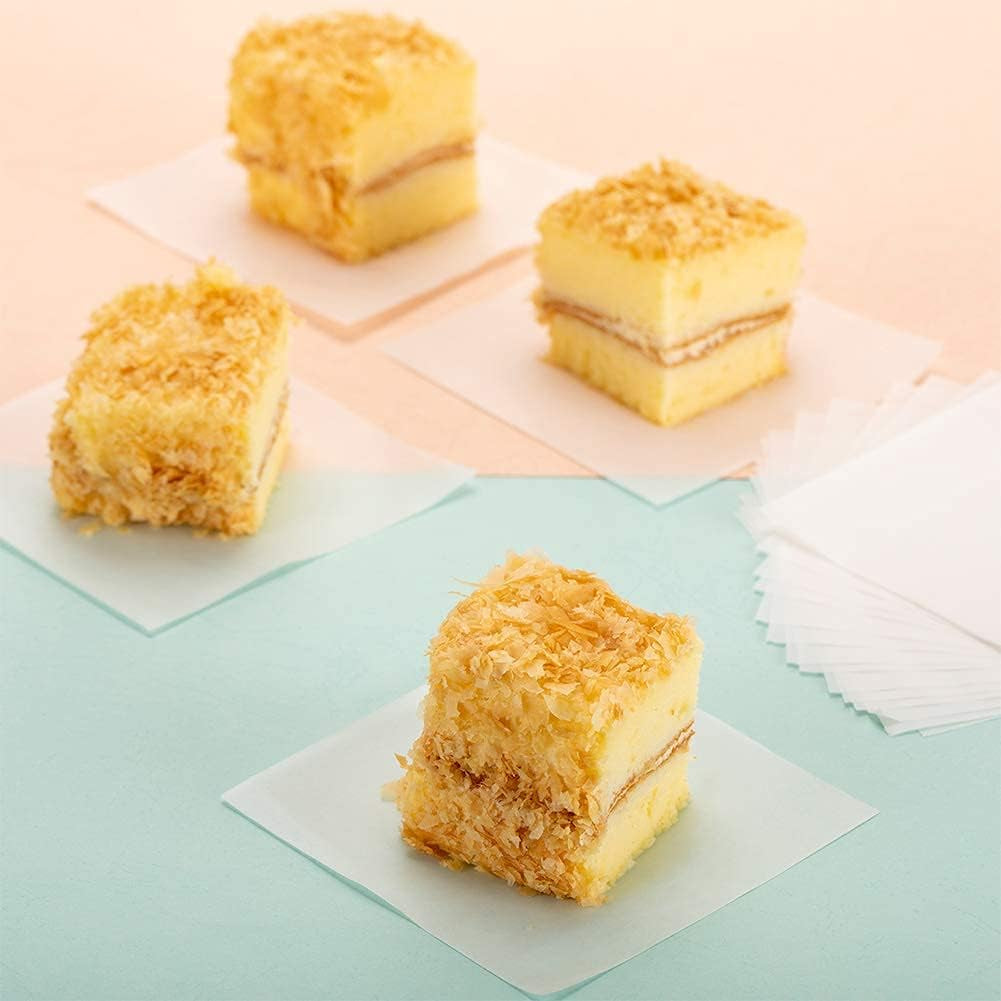 Square Patty Paper 4X4 Inch, Set of 300, Non Stick Patty Paper Sheets for Burger Press, Patty Serperate and Cake Baking,Freezing and Caramel Candy Wrappers