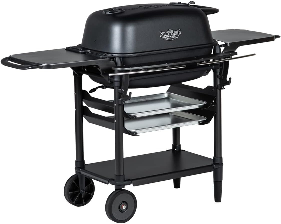 Bbq Grill and Smoker Charcoal Grill Portable for Outdoor Barbeque Grilling Camping, Backyard, Patio, Cast Aluminium Grills, Coal, New Original PK Aaron Franklin Addition