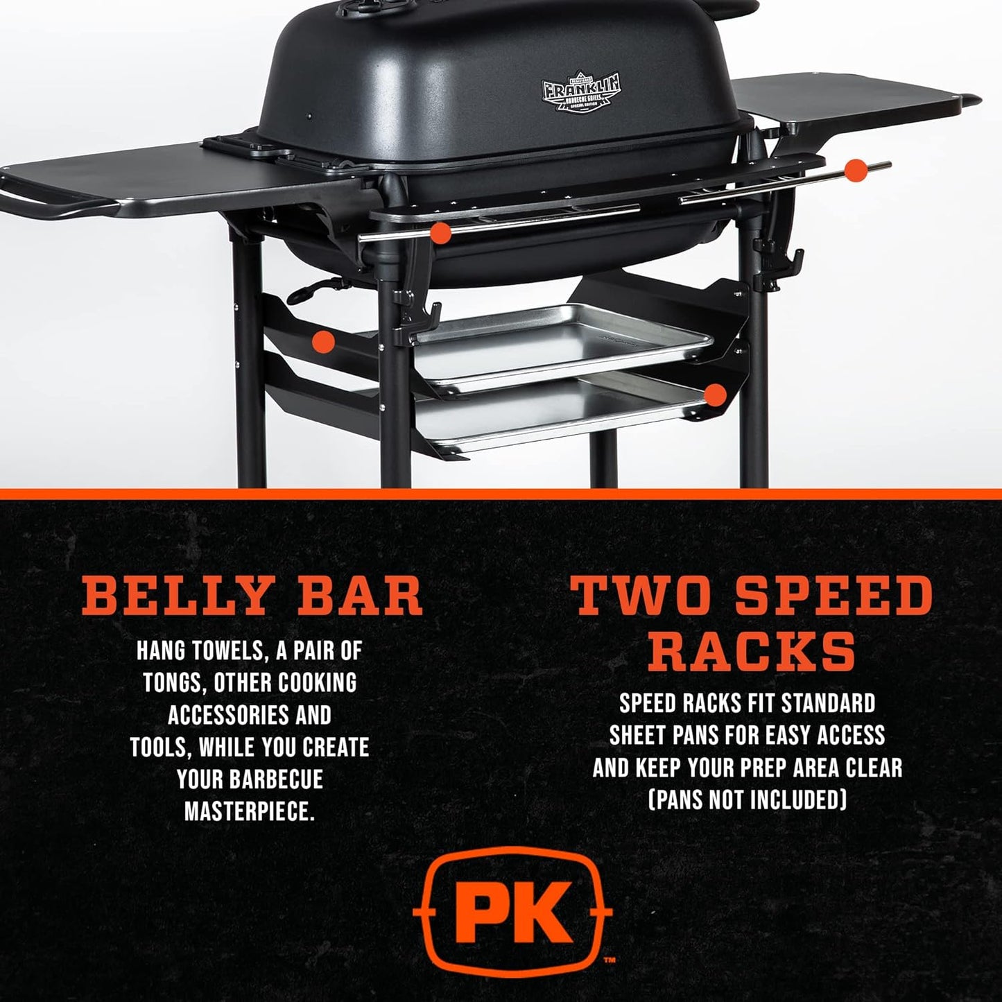 Bbq Grill and Smoker Charcoal Grill Portable for Outdoor Barbeque Grilling Camping, Backyard, Patio, Cast Aluminium Grills, Coal, New Original PK Aaron Franklin Addition