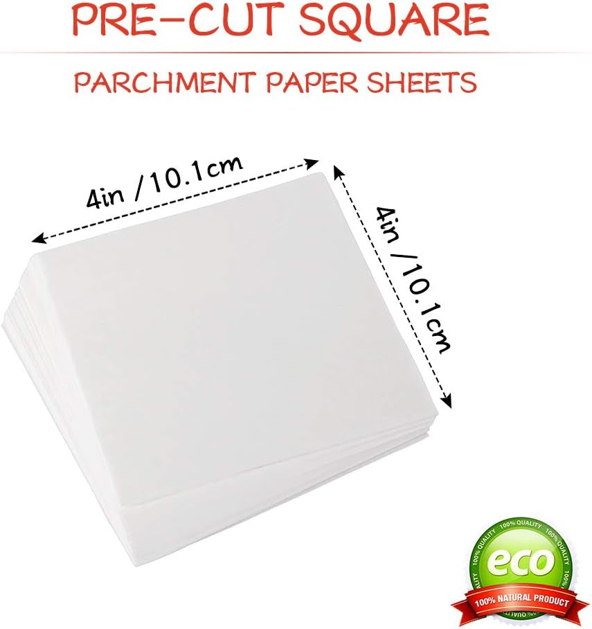Square Patty Paper 4X4 Inch, Set of 300, Non Stick Patty Paper Sheets for Burger Press, Patty Serperate and Cake Baking,Freezing and Caramel Candy Wrappers