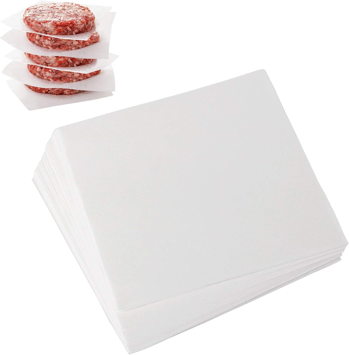 Square Patty Paper 4X4 Inch, Set of 300, Non Stick Patty Paper Sheets for Burger Press, Patty Serperate and Cake Baking,Freezing and Caramel Candy Wrappers